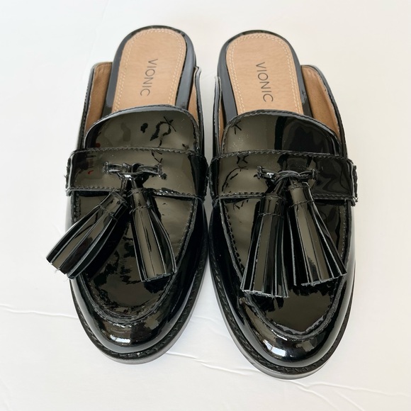 NEW Vionic Reagan Black Patent Mules Size 6.5 - Picture 8 of 12